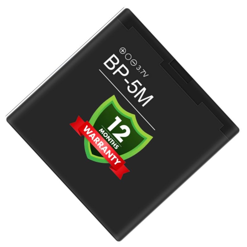 Image of Original BP-5M Battery Compatible for Nokia 5610 XM | 5700 | 5700 XM | 6110 Navigator | 6220 Classic | 6500 Slide | 8600 Luna | 7390 - (900mAh) - 1 Year Warranty