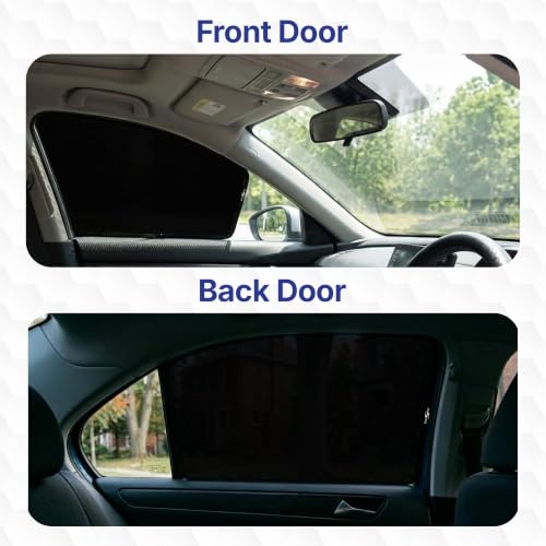 Image of KINGSWAY Car Sun Shade Curtains Only Compatible with BYD ATTO 3 (2022 Onwards) | Z-Black Fix-Type (Non-Magnetic) | UV & Heat Protection | Pack of 4 Pcs