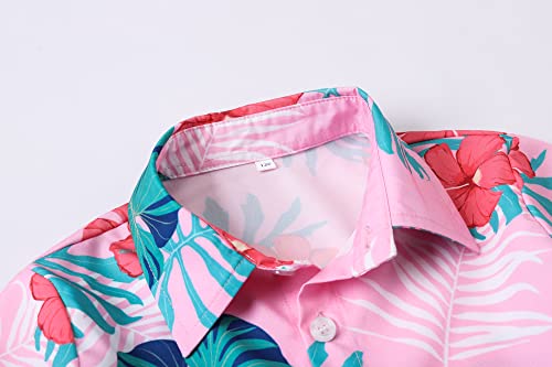 Image of Betusline Girls' and Womens' Hawaiian Shirt Blouse Button Down Beach Shirts