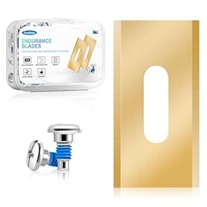 FourShow 36Pcs Endurance Blades Compatible with ALL Husqvarna, Gardena Lawn Robots, Durable Titanium Replacement Blades, including Screws with Safety Coating