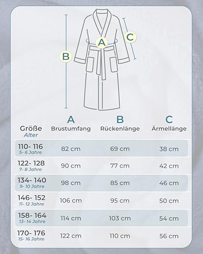 Gräfenstayn Bademantel Kinder & Teenager aus Fleece mit Knopf und Kapuze– OEKO-TEX 100 – Flauschiger Kinderbademantel für Jungen & Mädchen (146-152 dunkelblau)