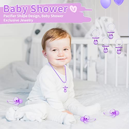 Image of Pacifiers for Baby Shower Game, 36 Plastic Pacifiers for Baby Shower Decoration DIY, Large Size Baby Shower Pacifiers, Gender Reveal Party Table Scatter /Hunt Baby Shower Game Props(Purple, 2.75 in)