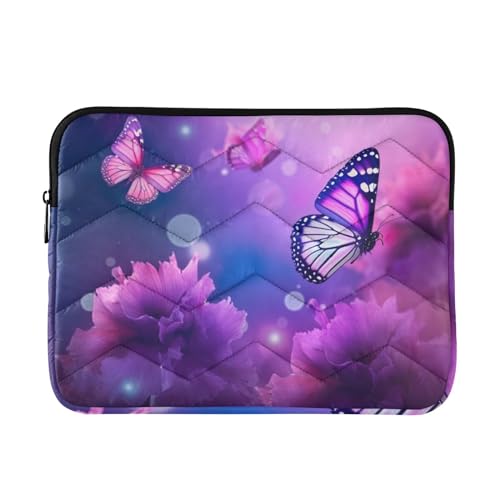 Funda para Laptop 13-14 Pulgadas con Diseño de Flores y Mariposas