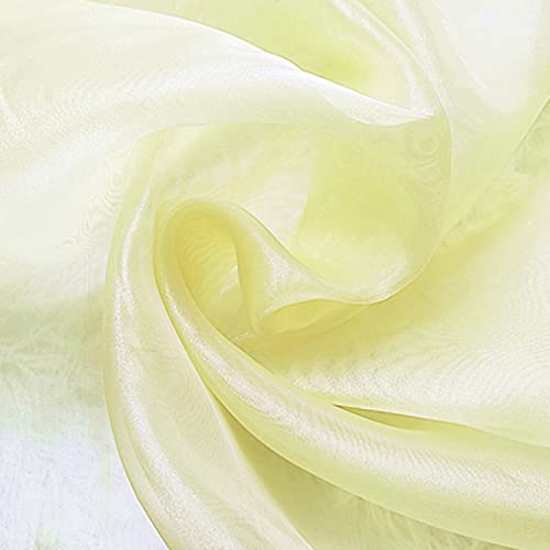 moonfarm 選べる20色 高光沢 オーガンジー 生地 1m×幅150cm 手芸 カラー 無地 布 (レモン)