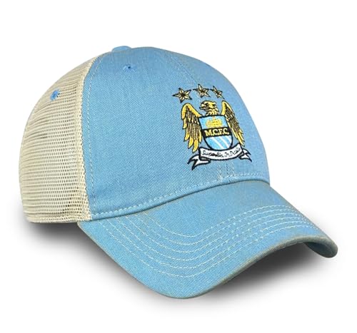 Gorra Trucker Vintage Manchester City Retro Azul Celeste miniatura 1