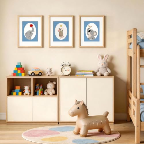 Image of upsimples 12x16 Picture Frame Solid Wooden, Nursery Wall Frames Set of 3