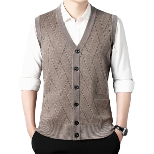 Men's Winter Thickened Casual Sweater Tank Top Warm Cardigan Style Sweaters Vest