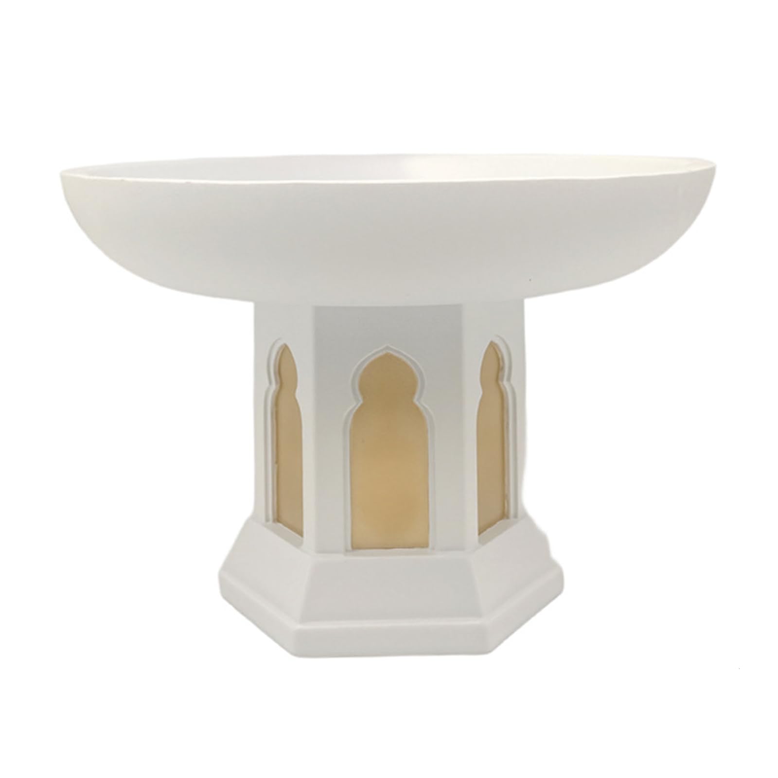 Hredyqw Ramadans Decorations for Eid Mubaraks Home Decorations Golden White Mosque Tower Craft Ornament for Shelf Table