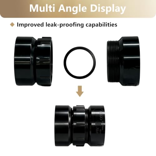Image of Lesso 2''ABS Union 2-Inch X 2-Inch Hub Union,Black 2 Inch