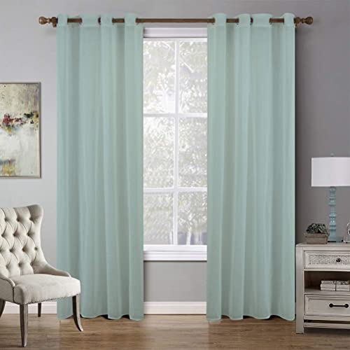 Rideaux voile transparents 140x160 ensemble de 2 pièces vert - 4