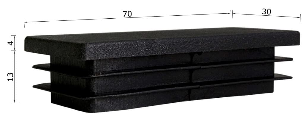 TIBU Zatyczki lamelowe prostokątne zaślepki do rur, zaślepki do rur, osłona, prostokątne, 30 sztuk, rury prostokątne, 70 x 30 x 2 mm