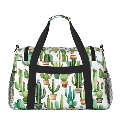 Sac de voyage motif cactus avec poignées ergonomiques solides - 2