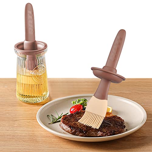 21cm Pincel Cocina Silicona Reposteria con 200ml Botella de Aceite 2 en 1,Brocha Aceite de Cocina para BBQ Hornear Pan Comida,Cepillo Silicona para Pasteles,Mantequilla,Resistentes Al Calor(Rojo) Cover