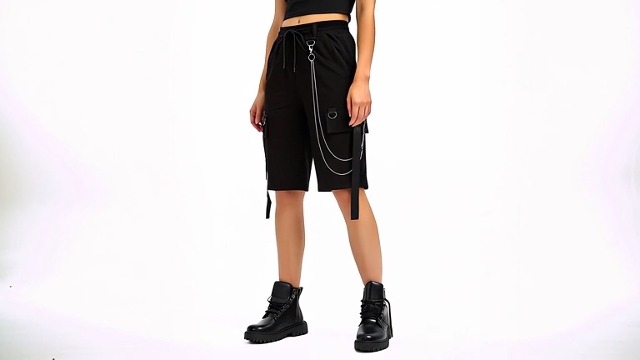 MEINVQIAOTI Black Cargo Pants for Women Street Harajuku Loose