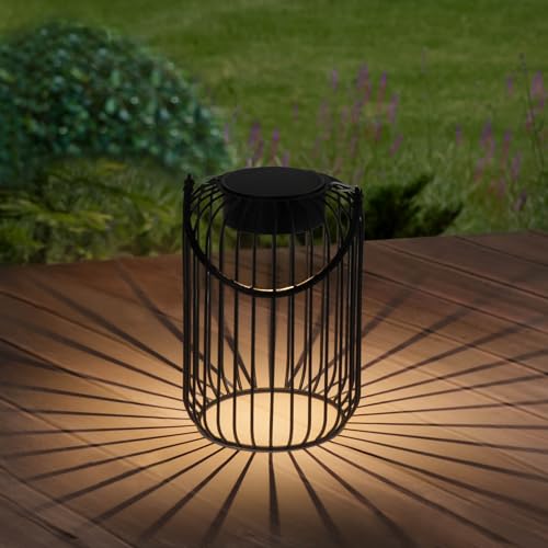 Ledvion - LED Solar Table Lamp Cylinder, Black, IP44, Solar Energy, 0.25W, 3000K - Image 2