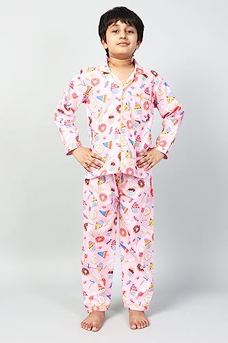 Image of Kids Nightwear Printed Full Sleeves Shirt-Pyjama Set for Kid's Baby and Child's Unisex