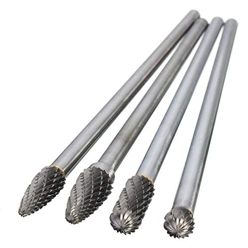 Yakamoz GY0220 Set Of 4Pcs 5.9-Inch Long Tungsten Steel Solid Carbide Rotary Burrs Set thumb #2