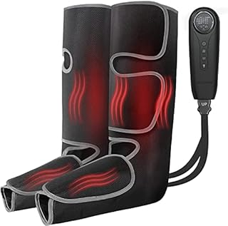 Medcursor Air Compression Leg Massager with Heat, Calf and Foot Massager for Circulation and Swelling Relief, Adjustable Massage Boots for Home Office Use - 3 Modes, 3 Intensities 2 Heat, Grey