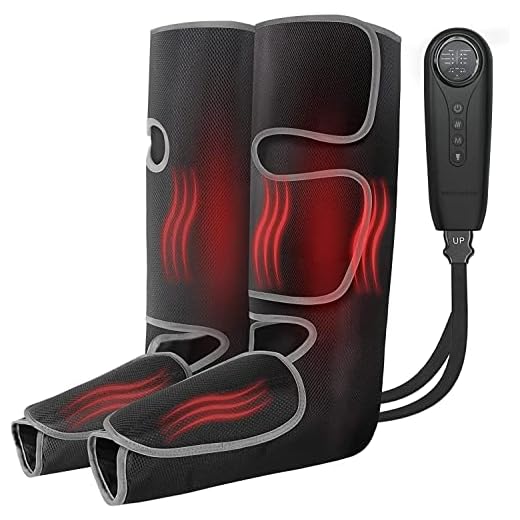 Medcursor Air Compression Leg Massager with Heat, Calf and Foot Massager for Circulation and Swelling Relief, Adjustable Massage Boots for Home Office Use - 3 Modes, 3 Intensities 2 Heat, Grey