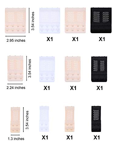 Boao 24 Pieces Bra Strap Clips For Back Bra Strap Holders Bra Accessory Adjustable Bra Extenders Bra Connector Clip Non Slip Bra Clips Bra Extenders For Women And Girls, 2 Hook 3 Hook 4 Hook #TOP3
