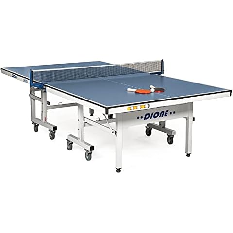 Dione Tischtennisplatte School Sport 600 kompakt Indoor Blau TT-Platte rollbarer und klappbar Tischtennistisch Cover