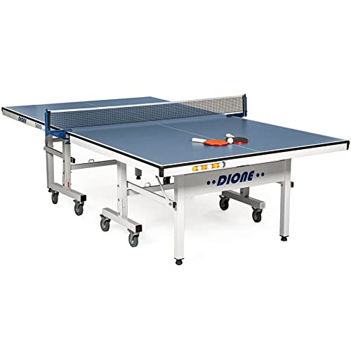 Dione Mesa de tenis S600i – 18 mm Top – Indoor plegable – Mesa de ping pong enrollable para exteriores – Mesa de tenis 95 kg – 10 minutos de instalación