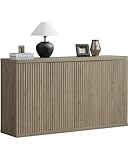 SICOTAS Buffet Cabinet with Storage Accent Sideboard Modern Credenza with Doors & Shelves Fluted Media Console Mid Century Coffee Bar Table for Living Room Kitchen Dining Room Hallway (2PCS)