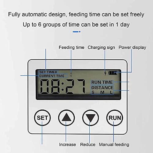 Elektryczny dozownik karmy dla ryb z inteligentnym timerem, konstrukcja natryskowa 120° do automatycznego karmienia w stawach podczas wakacji