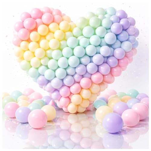 Image of Niku Pack of 50 Pastel Balloons with ribbon | Party Birthday Decoration Item | Multicolour