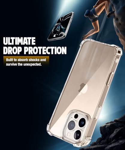 Image of WOW IMAGINE Clear Back Cover Case for iPhone 16 Pro | Shockproof Soft TPU Case | Cushioned Edges for Ultimate Protection Back Cover Case - Transparent