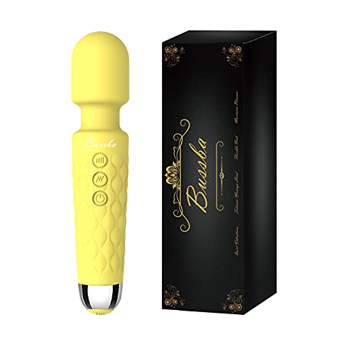 Upgraded Wireless Cordless USB Rechargeable Personal Wand Massager,Quiet and Powerful Handheld Massage Wand Best Rated Effective Relief for Muscle Tension, Back Pain, Neck Pain, Waist Soreness-Yellow