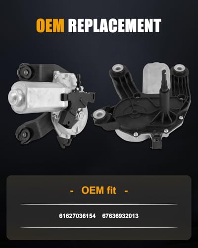 Image of ROADFAR Rear Windshield Wiper Motor Fit for Mini for Cooper 2002-2015 | Fit For Mini For Cooper Countryman 2011-2015|For Mini For Cooper Paceman 2013-2015|Replace 61627036154|67636932013|3 Pins
