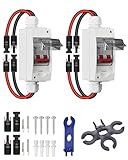 CNLonQcom 2 Stück DC Trennschalter PV Anlage 32A 500V Sicherungsautomat 2polig IP65 Wasserdicht mit Kabel und Haken für Solarmodule Einspeisesteckdose Balkonkraftwerk