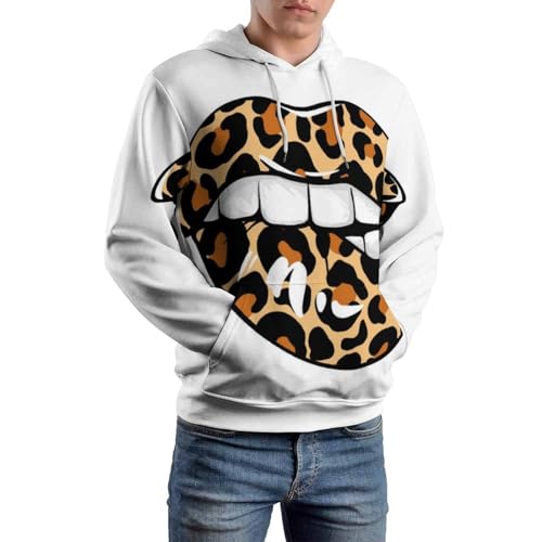 Sweat à capuche léopard UMENG pull unisexe à manches longues taille S