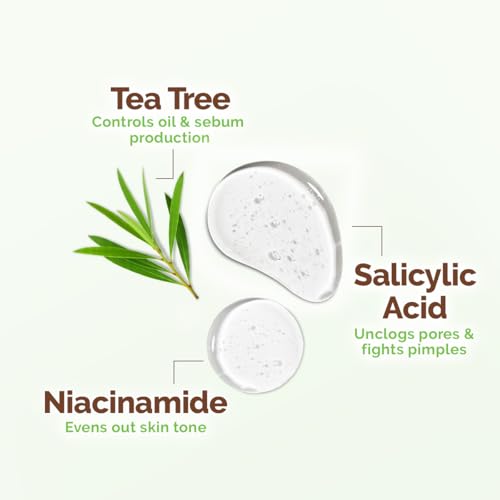 Image of Mamaearth Tea Tree Pimple Control, Anti Acne Face Wash with Tea Tree & Salicylic for Oily & Acne-Prone Skin - 50 ml | Controls Oil to Prevent Pimples | Made Safe