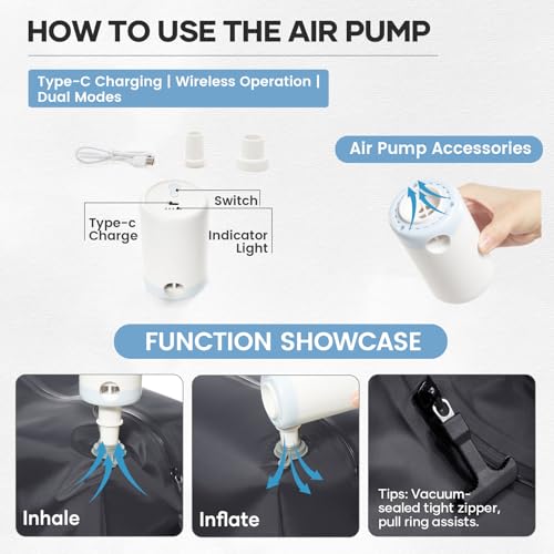 Image of Vacuum Backpack Travel With Pump for Women Men Carry on Backpack Luggage Flight Approved Personal item Travel Bag
