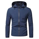 PANVER Langarm Jacke Herren Casual Gutaussehend Mode Hoodiejacke Persönlichkeit Komfortabel Trend Übergangsjacke Draussen Bergsteigen Workout Sportjacke B-Navy M