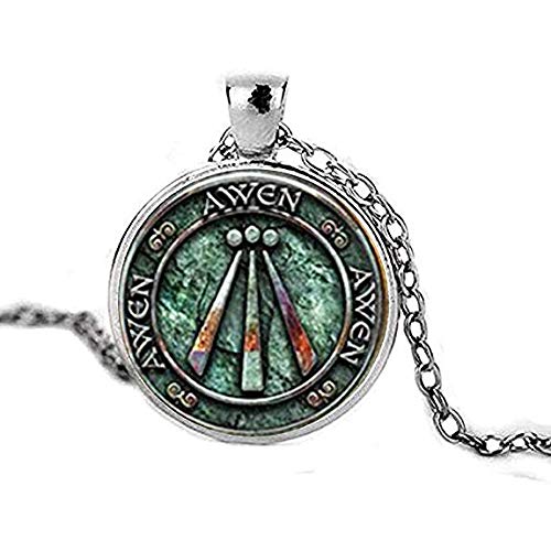 Preisvergleich Produktbild Druid-Schutzamulett Foto Anhänger Charm Geschenk Wikinger Schmuck Keltische Kunst Schmuck Awen Symbol Druid Amulett Halskette