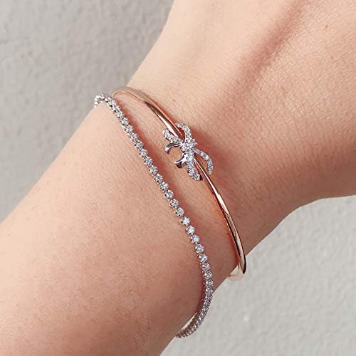 Solid 18K 2-Tone Gold Diamond Bow Tie Cuff Bracelet, 18k Diamond Butterfly Knot Wrap Cuff Bracelet, Bridesmaid Bracelet, Gold Cuff Bangle, Wholesale Available