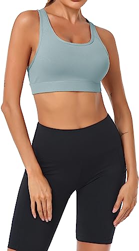 Image of Oalka Women's Racerback Sports Support Workout Running Bras | Oalka Women's Racerback Sports Support Workout Running Bras