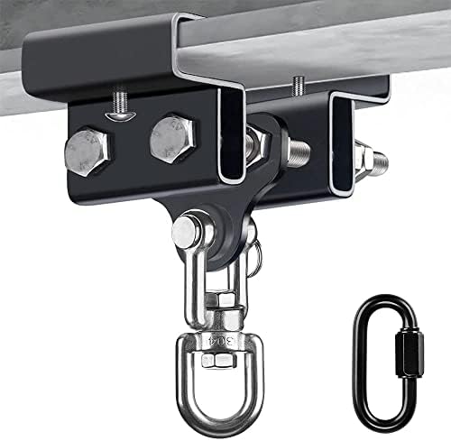 BeneLabel Punching Bag Hanger for Beam, Boxing Bag Hanger, Heavy Bag Mount, Heavy Bag Hanger, Punching Bag Holder, Heavy Bag Wall Mount, Punching Bag Mount, 360° Swivel & 1 Carabiner, 900LB Capacity