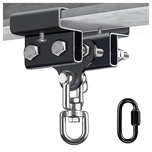 BeneLabel Heavy Bag Hanger for Beam, Boxing Bag Hanger, Heavy Bag Mount, Punching Bag Mount with Carabiner and 360°Swivel, Boxing Bag Bracket for Home Gym, 900LB Capacity