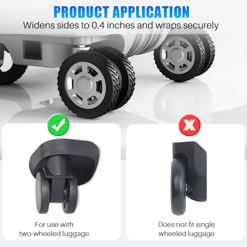 32 Pcs Silicone Luggage Wheel Covers, Rolling Suitcase Wheel Protector for 2-2.4'' Spinner Wheel4
