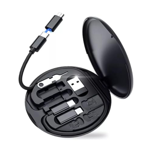 Kit Adaptador de Carregamento USB 60W – 4 Portas com Suporte Dobrável para Celular – Compatível Android, iPhone, Tipo-C, Micro USB – Carregamento Rápido, Estojo Compacto - YASDA