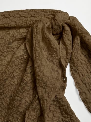 Image of ZAFUL Sarong Coverups for Women Beach Vacation Fishnet See Thru Tie Side Bathing Suit Cover Up Mini Skirt