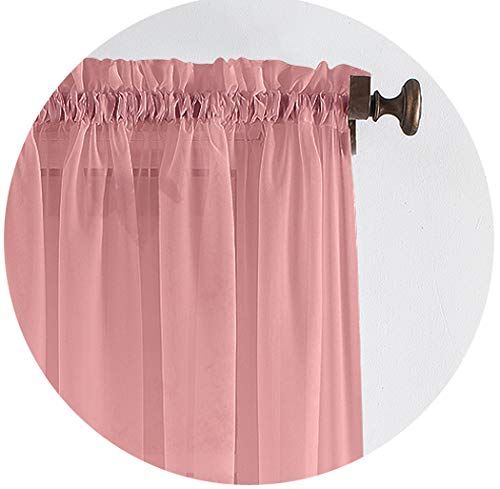 Megachest Dusty Rose Woven Voile Slot Top Curtain 2 Panels (, 78" Widex72 Drop(W200cmxh183cm))