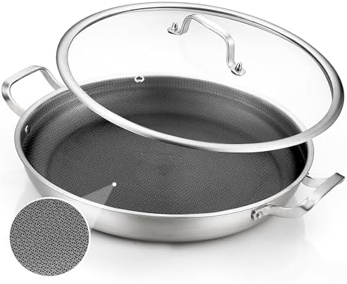 DELARLO Paella Pan 14 Inch Tri...