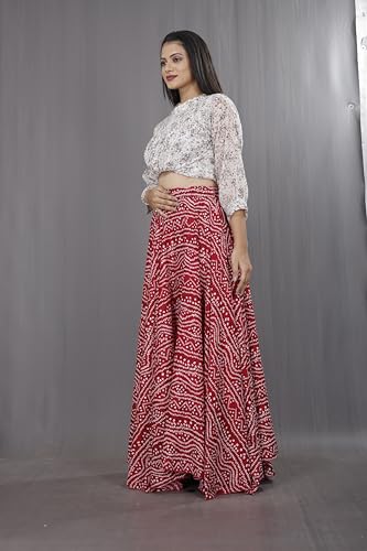 Image of JYESHTA Women's American Crepe Flared A Line Stitched Long Skirt with 12 Mtr Flare 40 in Height | Skirts for Women Long Length | Long Skirts for Girls