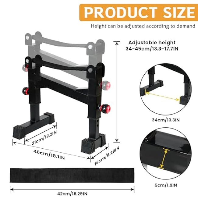 Deadlift Jack Barbell Stand, Barbell Rack, Barbell Buffer Frame, Carbon Steel Barbell Jack, Easily Load and Unload 800lb Barbell Plates for Deadlift Exercise & Weight Training (Black)