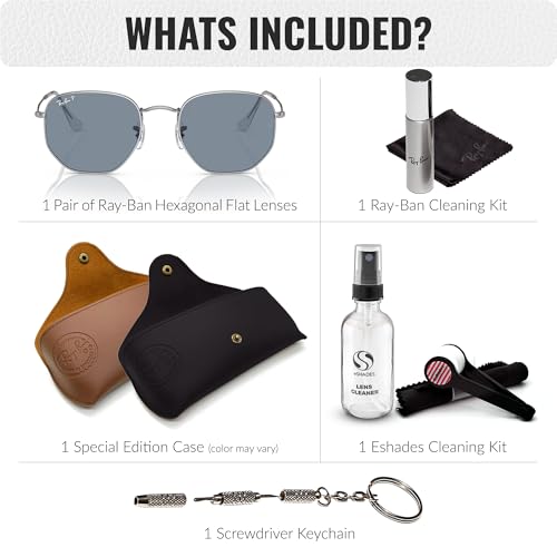 Image of Ray-Ban RB3548N HEXAGONAL FLAT LENSES Square-Round Shape Sunglasses for Men & Women with Official Eyewear Kit